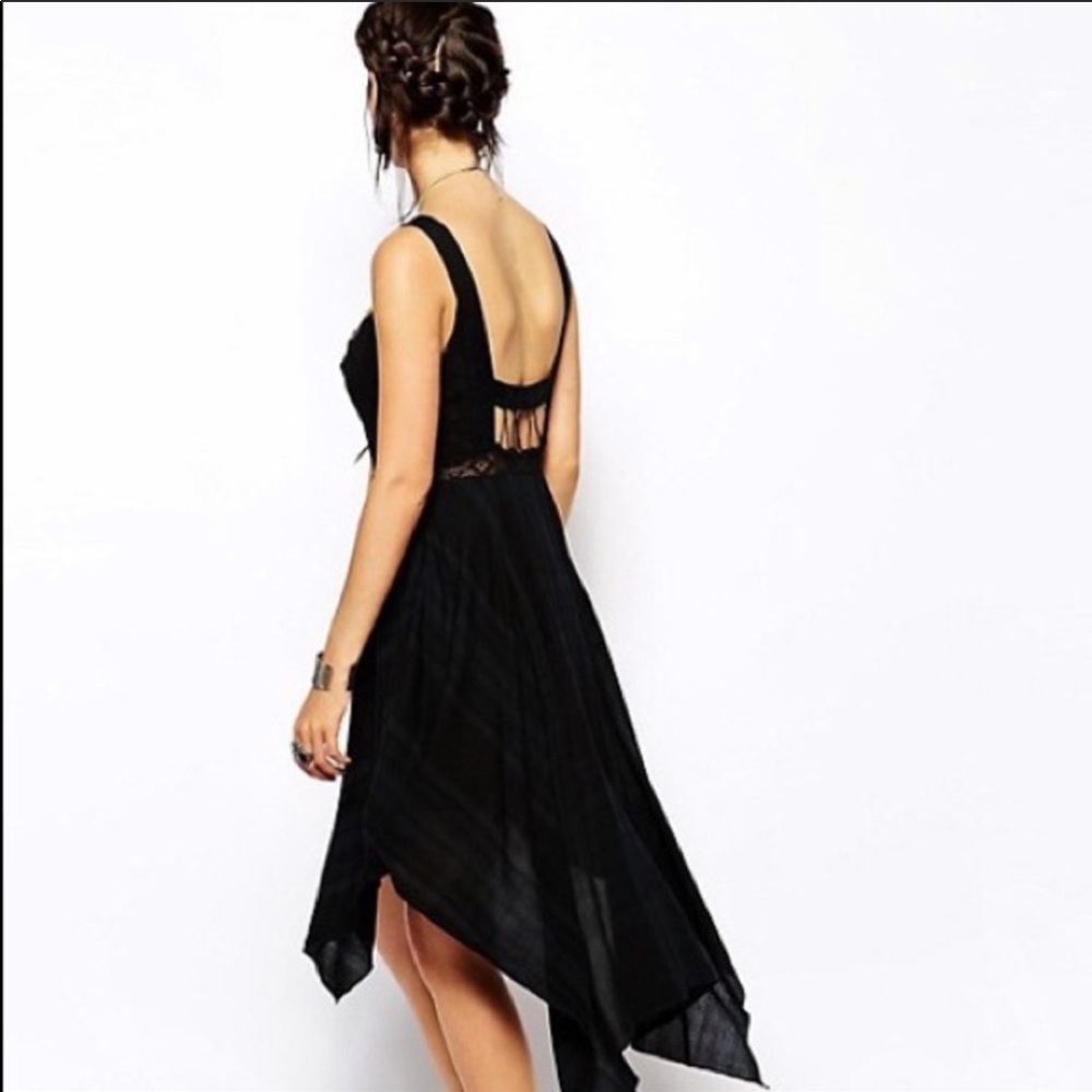 Free People Embroidered Lace Up Plaid Dress - Picture 2 of 9
